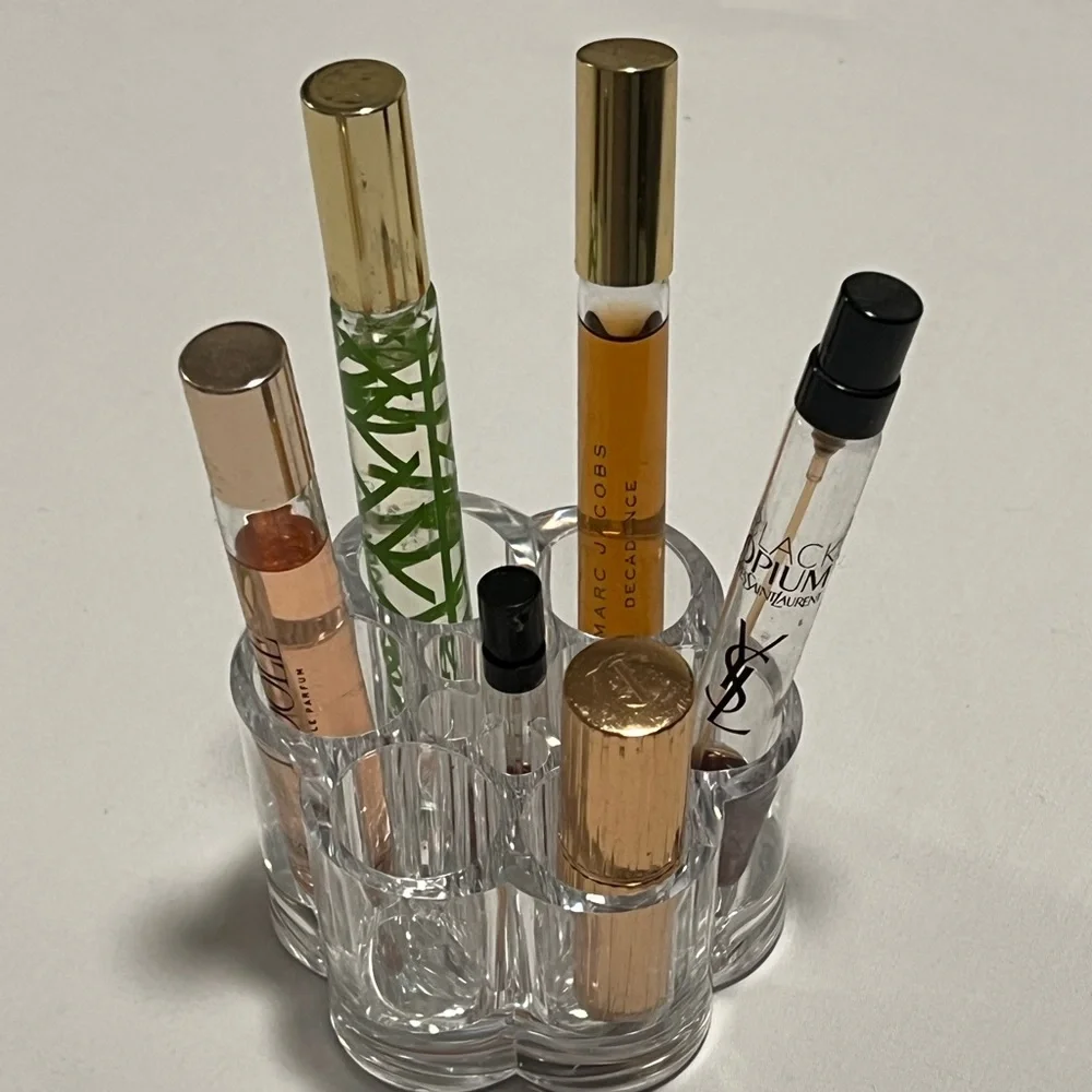 Clear Acrylic Flower-shaped Cosmetic Organizer EUC